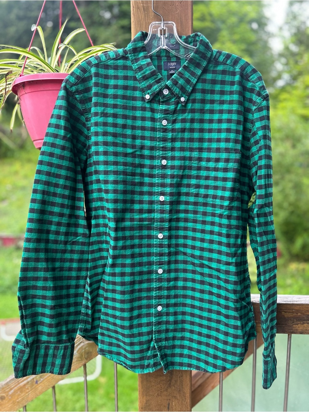 J. Crew Men’s Checked Button-Down Shirt • XL